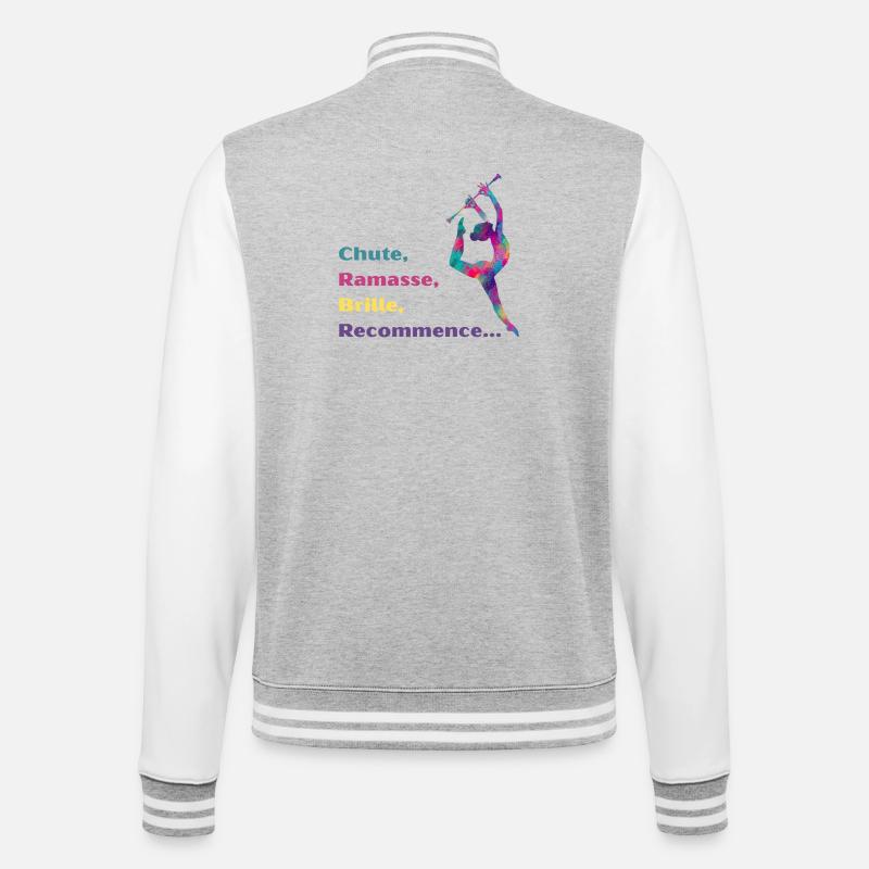 Chute-_Ramasse-_Recommence-- - Veste Teddy - gris chiné / blanc