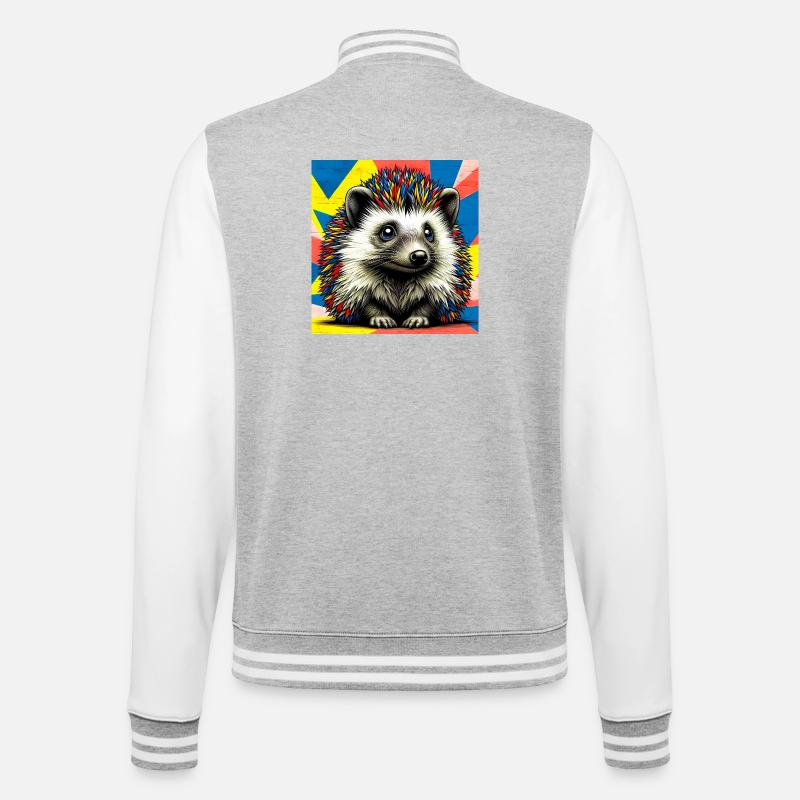 hedgehog - College Sweat Jacket - heather grey/white