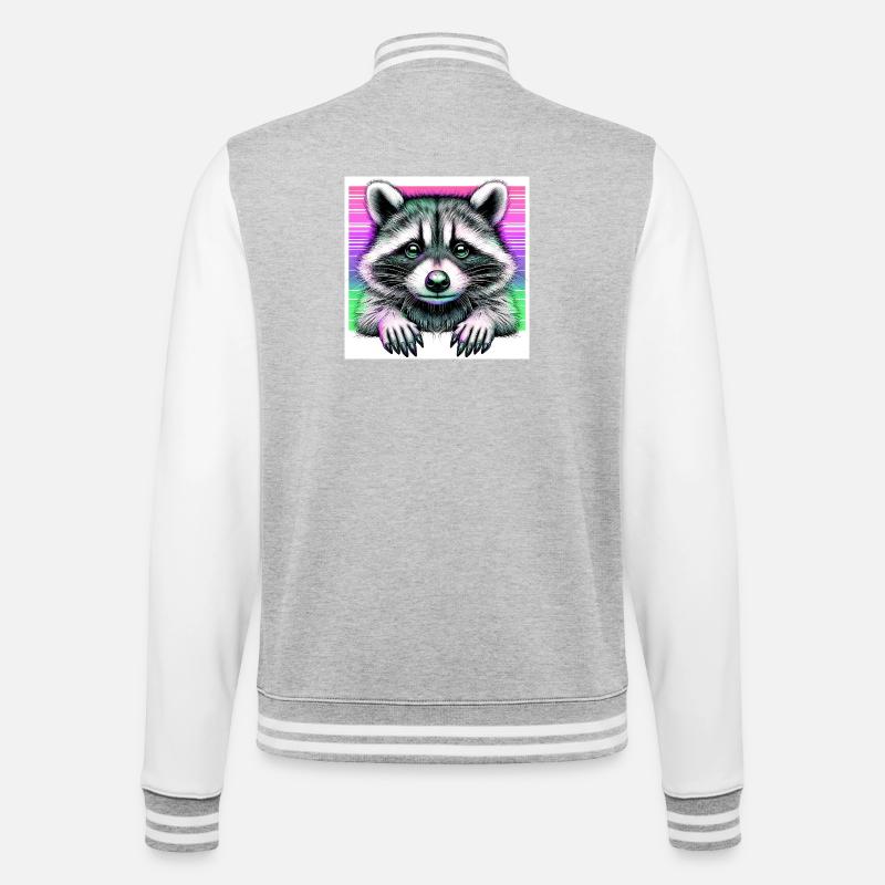 Raton laveur - Veste Teddy - gris chiné / blanc