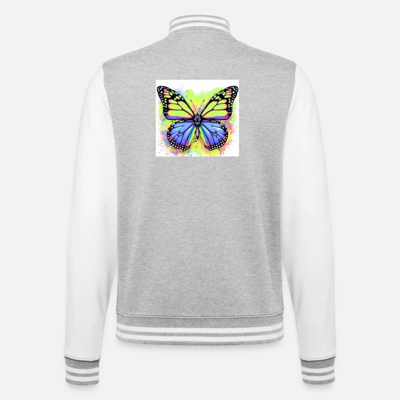 papillon - Veste Teddy - gris chiné / blanc