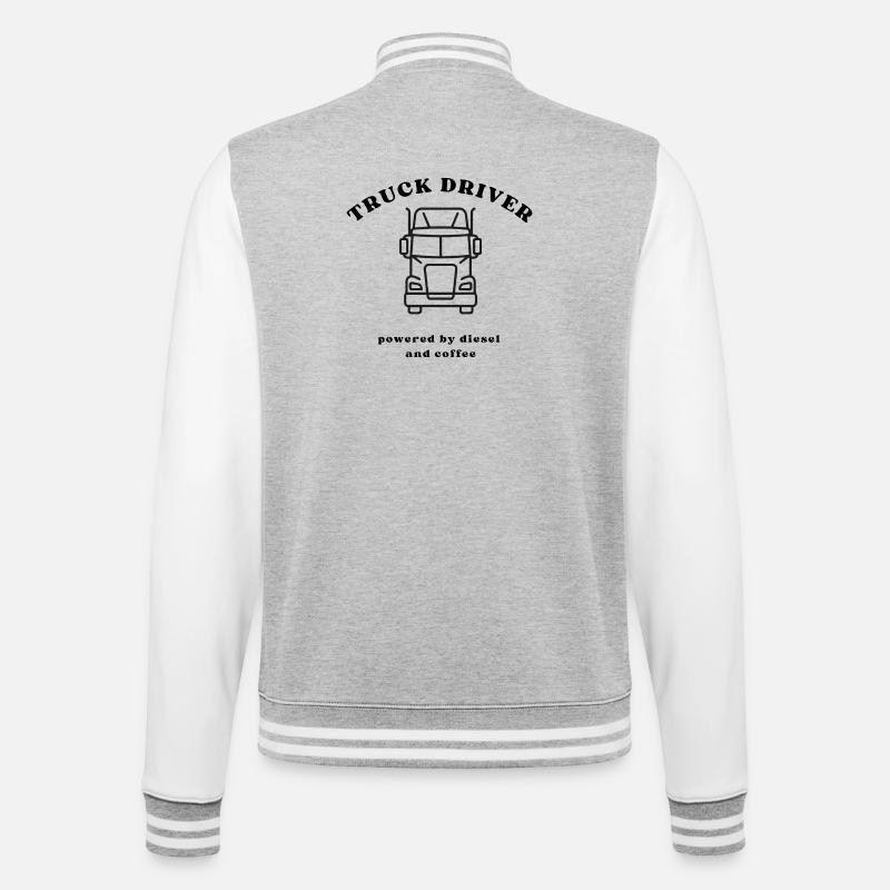 Line truck front view - College Sweat Jacket - heather grey/white