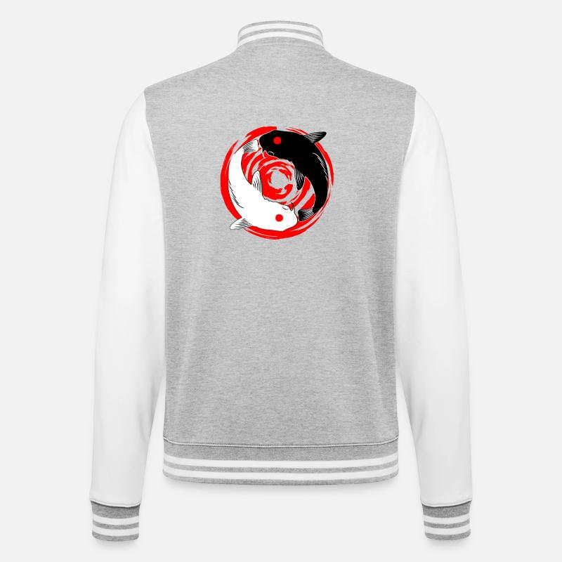 Koi YinYang - College Sweat Jacket - heather grey/white