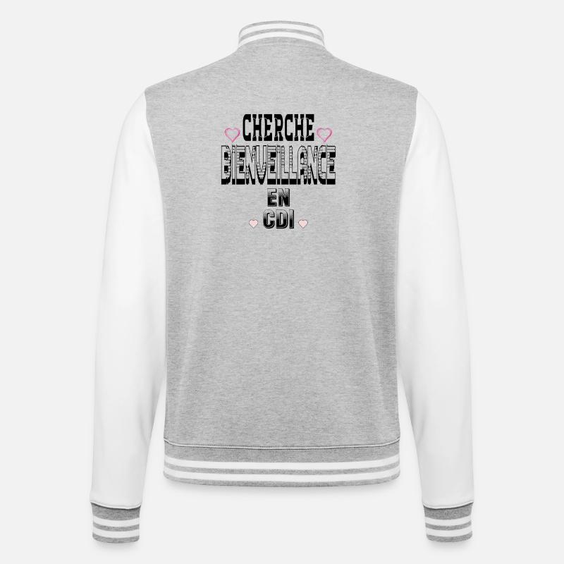 Cherche Bienveillance en CDI - Veste Teddy - gris chiné / blanc
