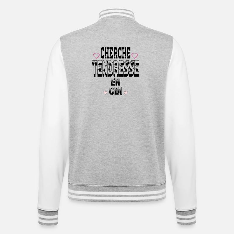 Cherche Tendresse en CDI - Veste Teddy - gris chiné / blanc