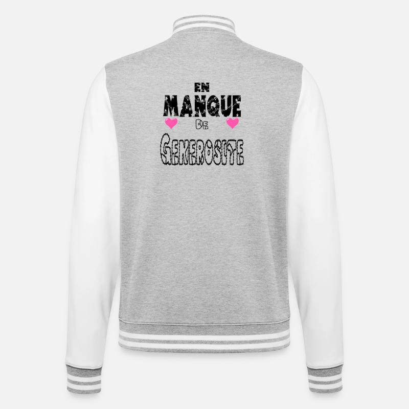 En Manque de Générosité - Veste Teddy - gris chiné / blanc