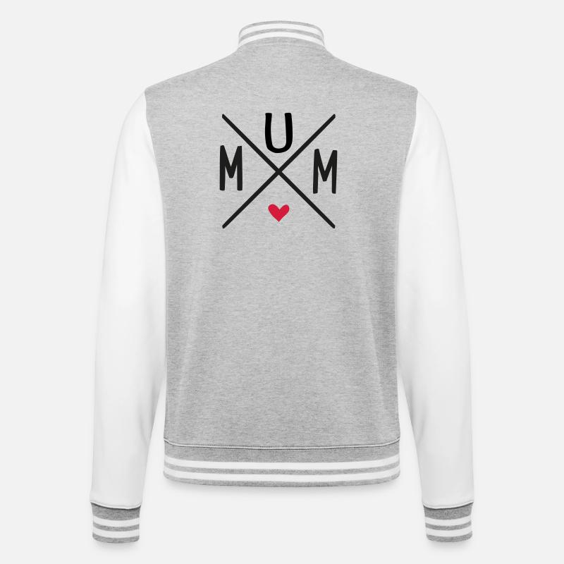maman - Veste Teddy - gris chiné / blanc