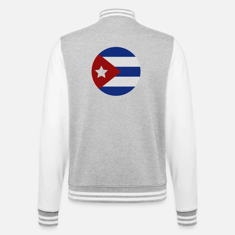 Cuba flag - College Sweat Jacket - heather grey/white