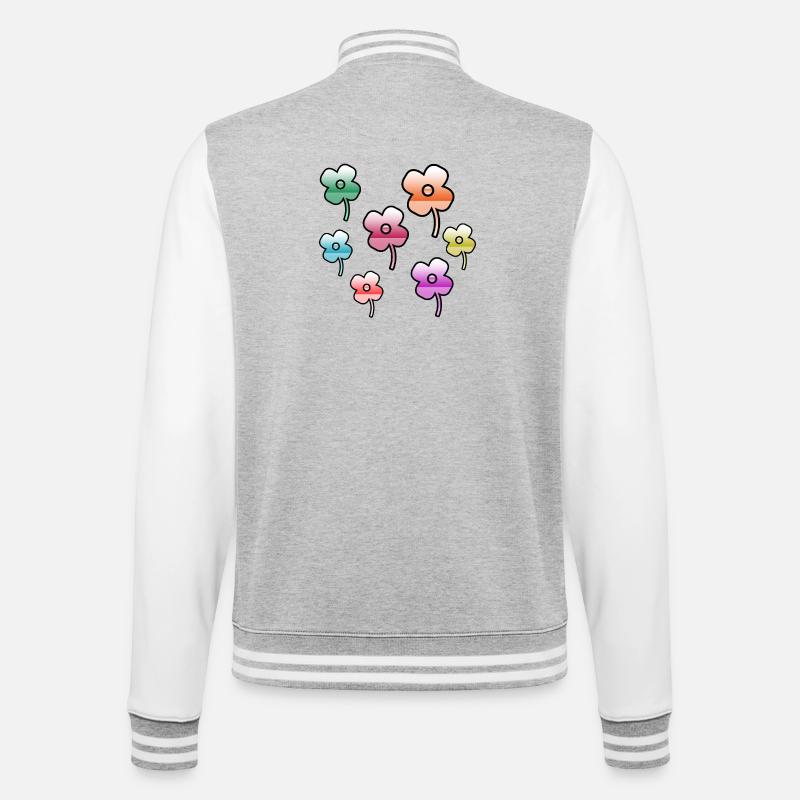 Flowers - College Sweat Jacket - heather grey/white