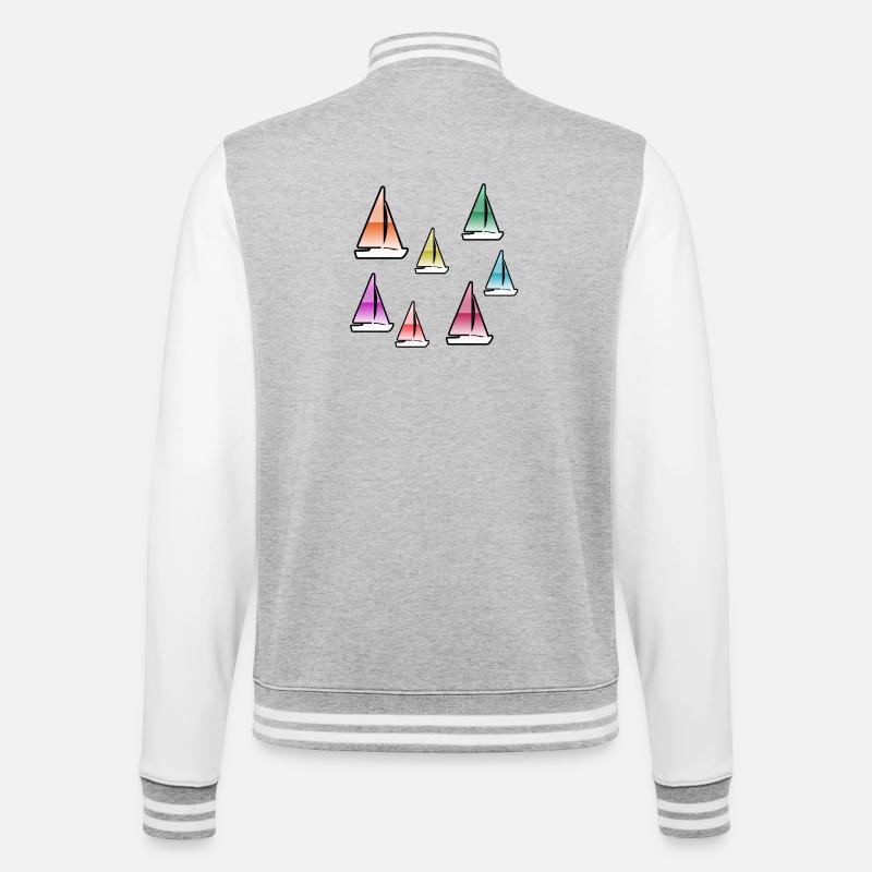 Sail - College Sweat Jacket - heather grey/white