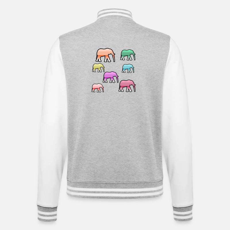 Elephants - College Sweat Jacket - heather grey/white
