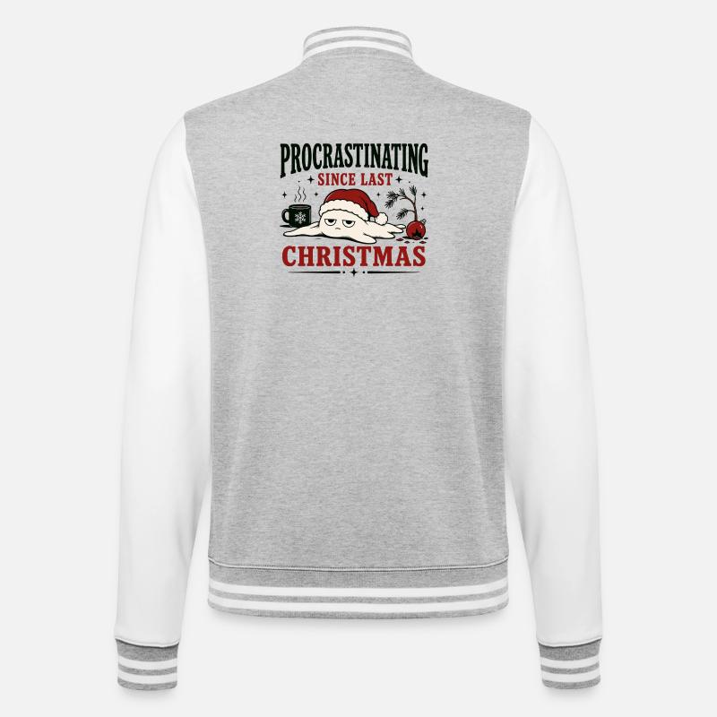 Procrastinating Since Last Christmas - College Sweat Jacket - heather grey/white