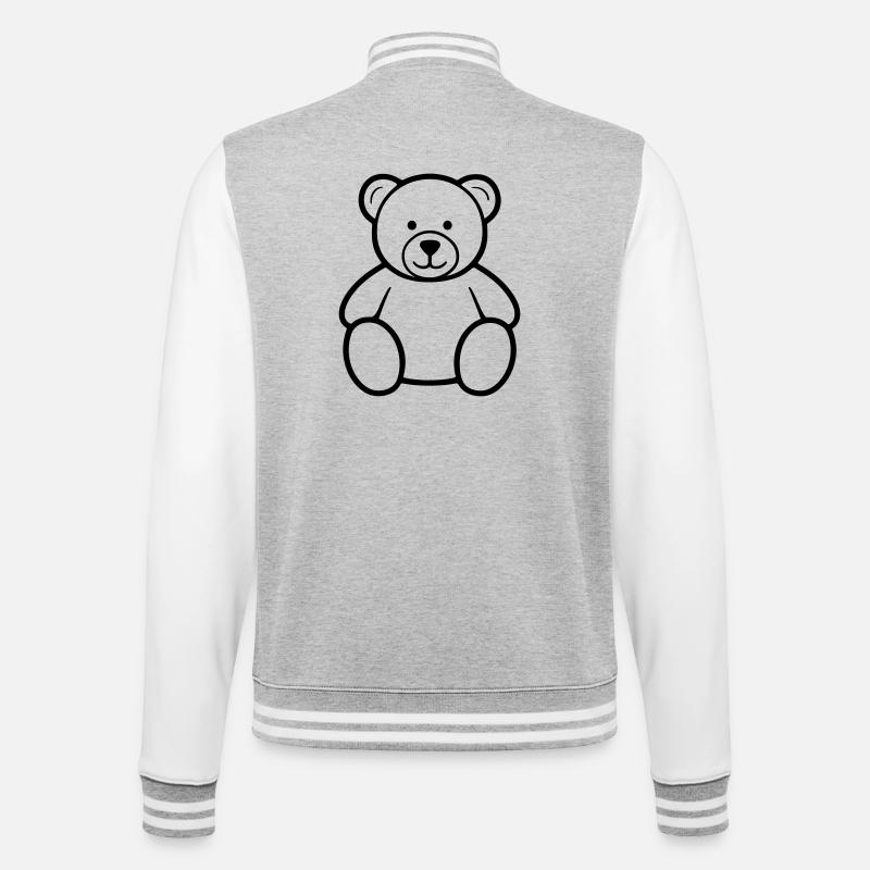 ours - Veste Teddy - gris chiné / blanc