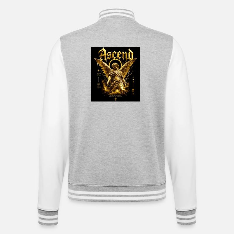 Ascensus de l’Ange d’Or - Veste Teddy - gris chiné / blanc