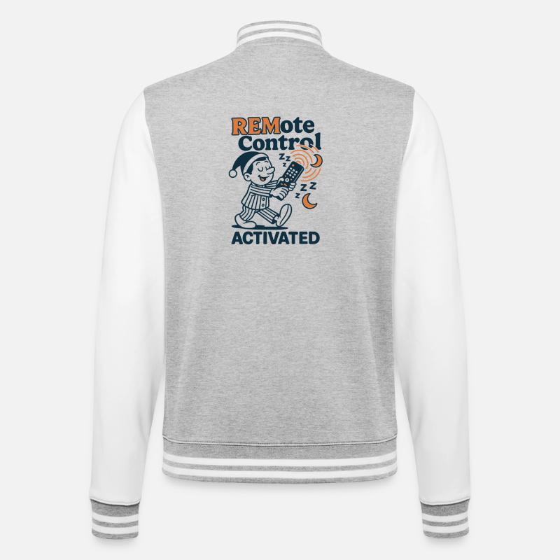 Télécommande de veille | Humour somnambule - Veste Teddy - gris chiné / blanc