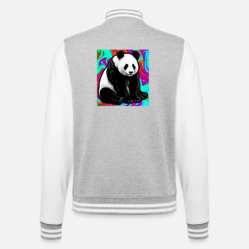 panda - Veste Teddy - gris chiné / blanc