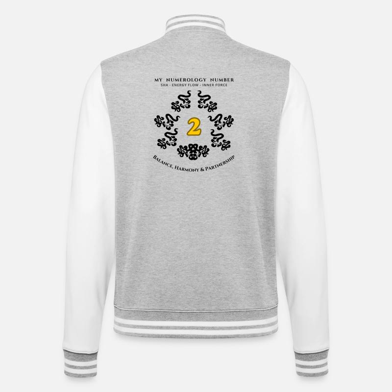 Numer_2 - College-Sweatjacke - Grau meliert/Weiß