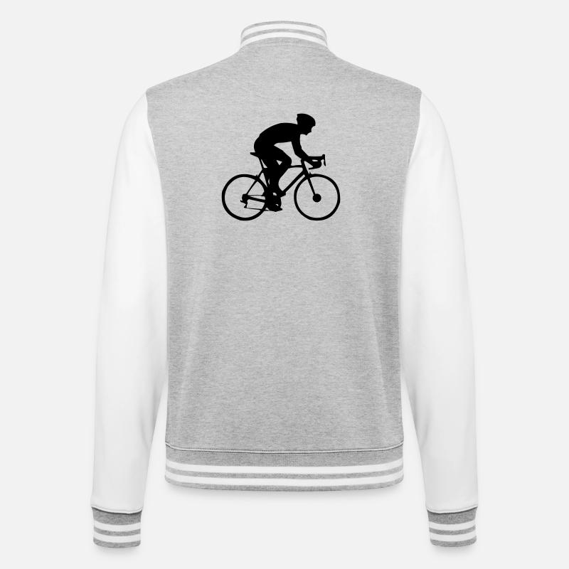Biker - College-Sweatjacke - Grau meliert/Weiß