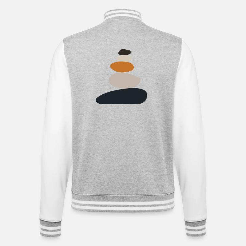 Stone Stack Zen Balance - College Sweat Jacket - heather grey/white