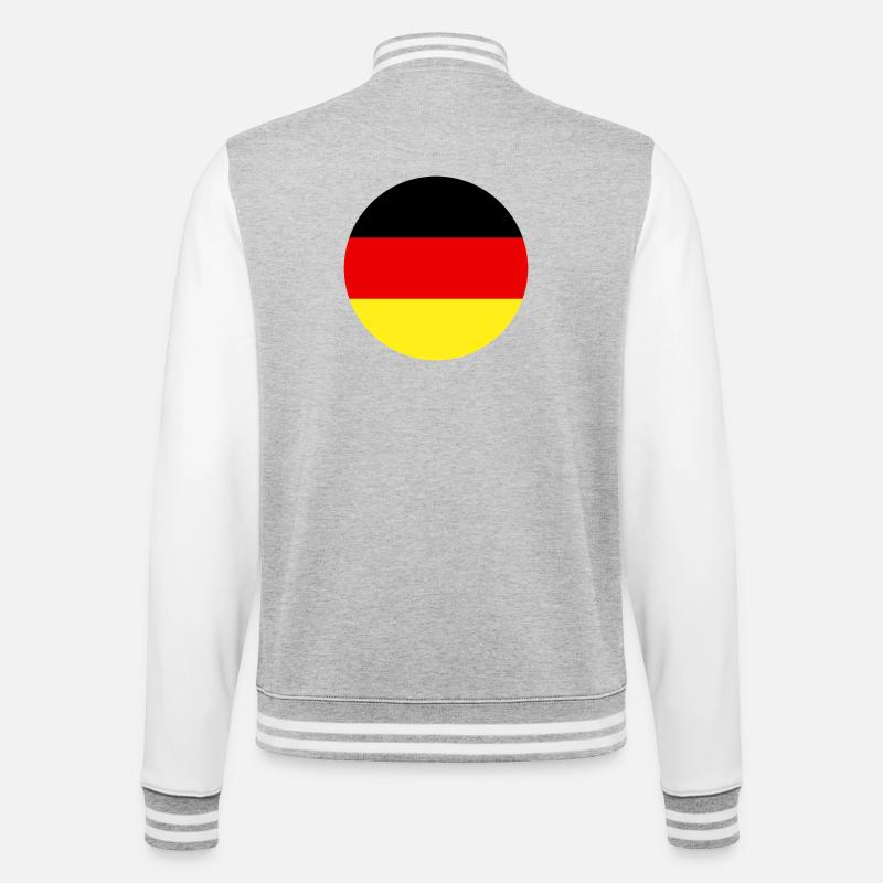 Round German flag - College Sweat Jacket - heather grey/white