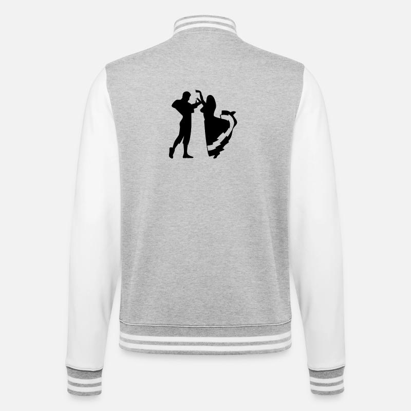 Tanzen - College-Sweatjacke - Grau meliert/Weiß