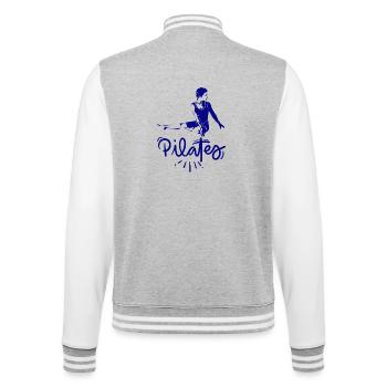 Pilates Silhouette Blue Dedicated - College Sweat Jacket - heather grey/white - Back - Marisol (170cm)