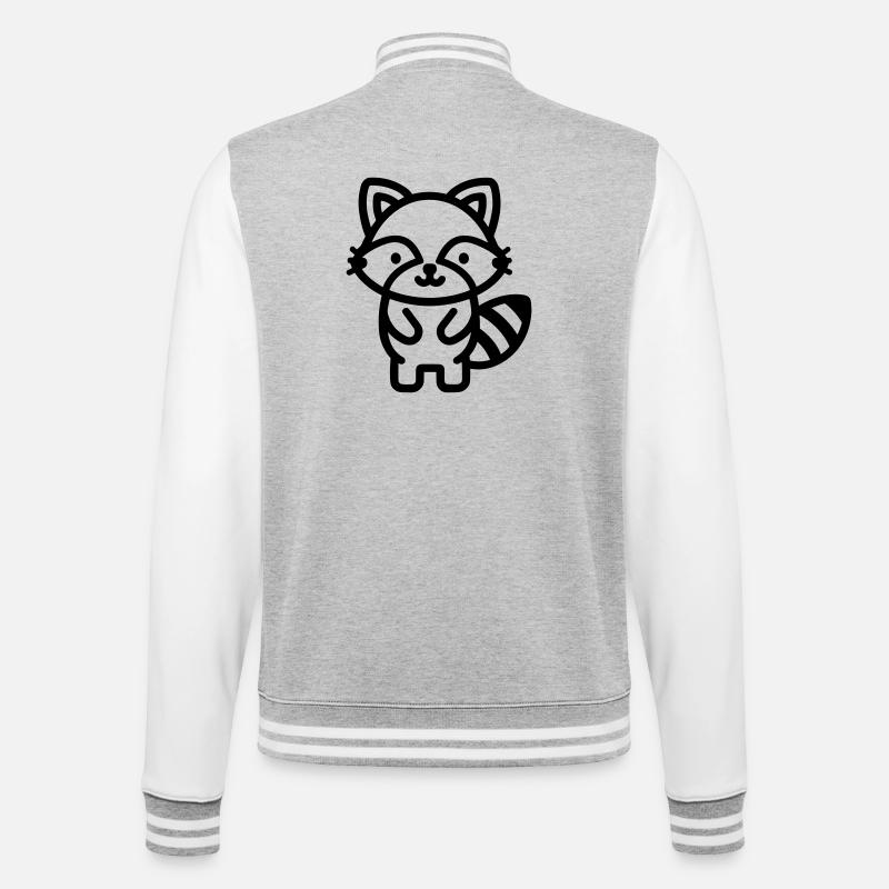 raton laveur - Veste Teddy - gris chiné / blanc