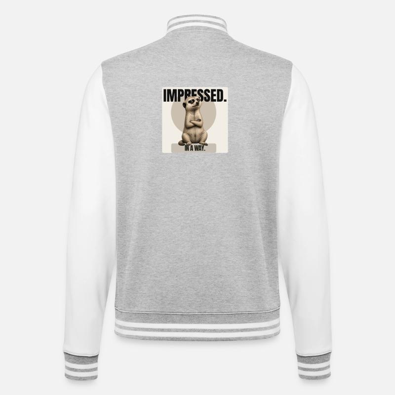 Impressionné. – Conception sarcastique de suricates - Veste Teddy - gris chiné / blanc