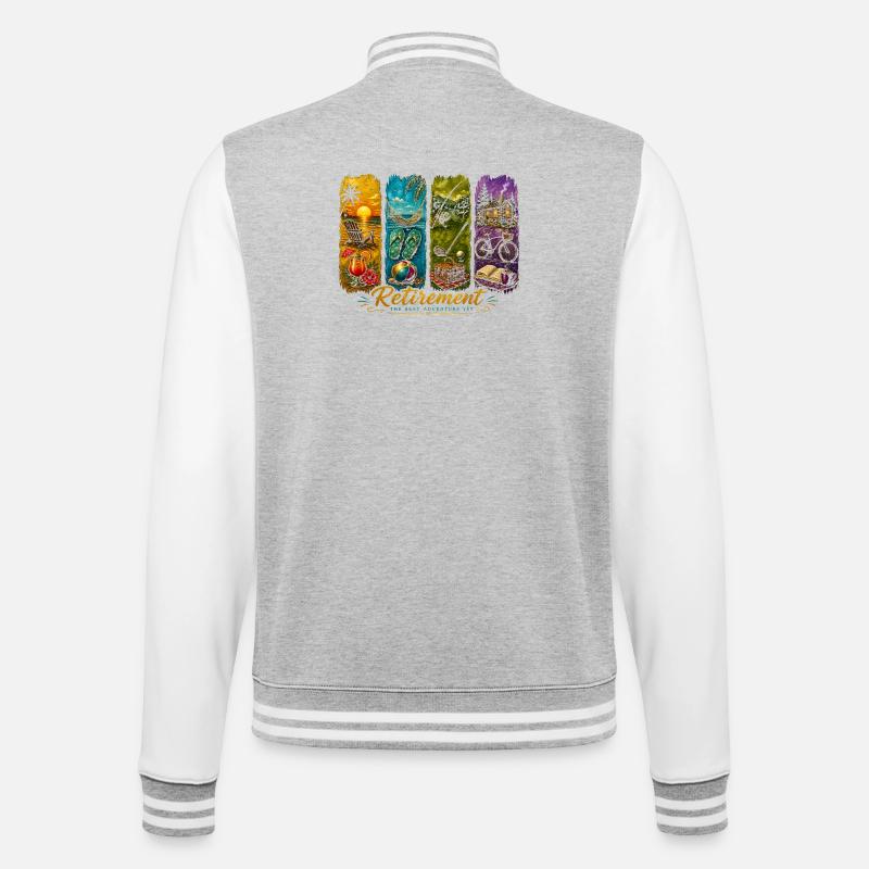 Retraite drôle - Veste Teddy - gris chiné / blanc