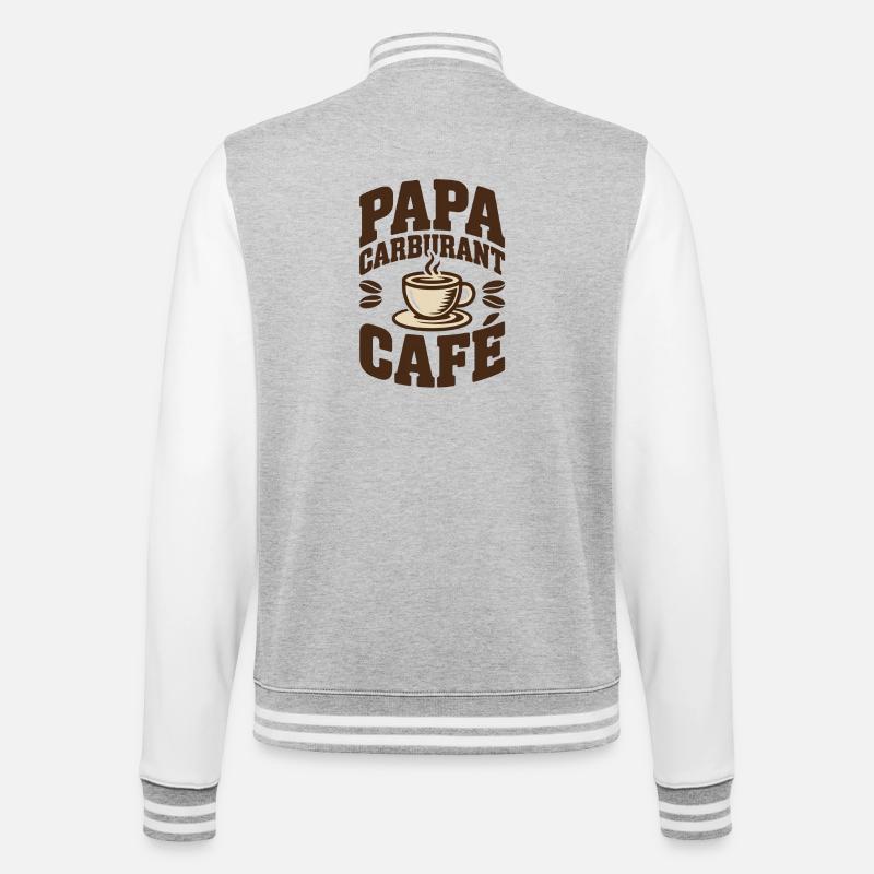 Daddy Fuel Coffee - College Sweat Jacket - heather grey/white