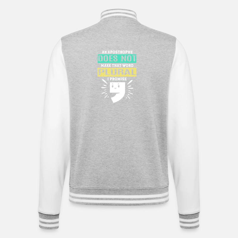 Grammaire Orthographe anglaise - Veste Teddy - gris chiné / blanc