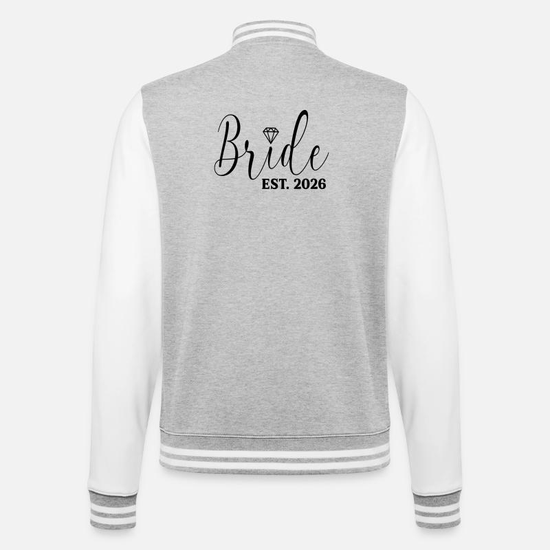 Mariage de mariée 2026 - Veste Teddy - gris chiné / blanc
