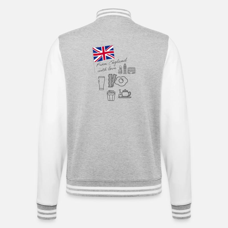 EXANGLIA - College Sweat Jacket - heather grey/white