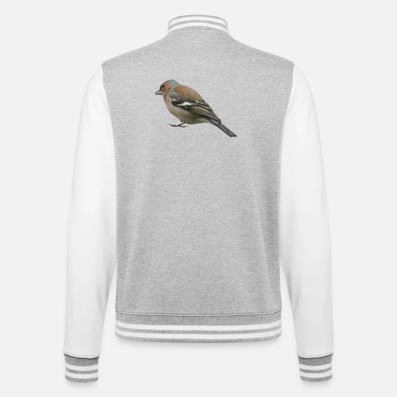 Pinson (côté) - Veste Teddy - gris chiné / blanc
