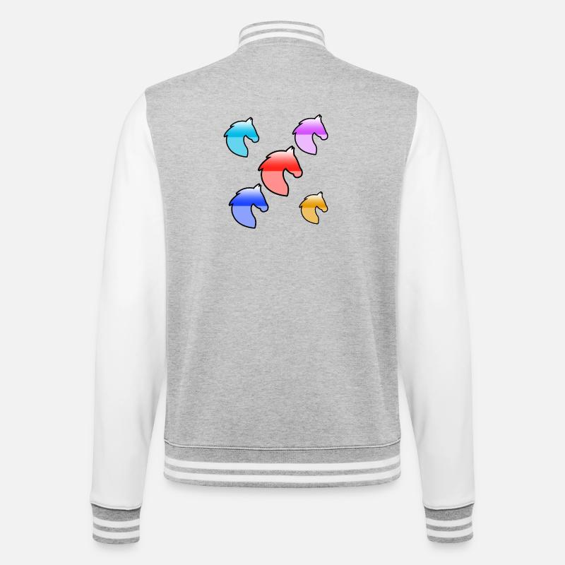 horses - College Sweat Jacket - heather grey/white