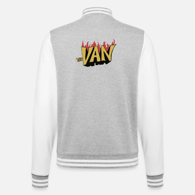 Le Van Retro - Veste Teddy - gris chiné / blanc