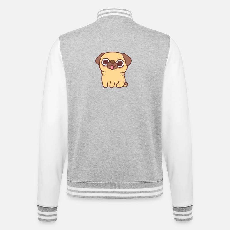Carlin Faon assis mignon - Veste Teddy - gris chiné / blanc