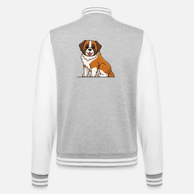 Saint-Bernard (bande dessinée) - Veste Teddy - gris chiné / blanc