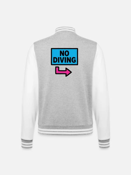No Diving Schild Pool Retro - College-Sweatjacke - Grau meliert/Weiß