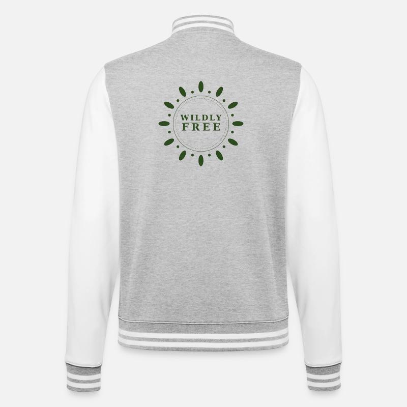 wildly free wreath - College-Sweatjacke - Grau meliert/Weiß