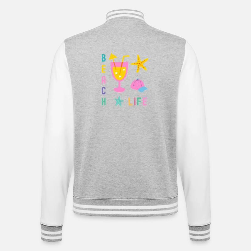 Beach Life Summer Style - College Sweat Jacket - heather grey/white