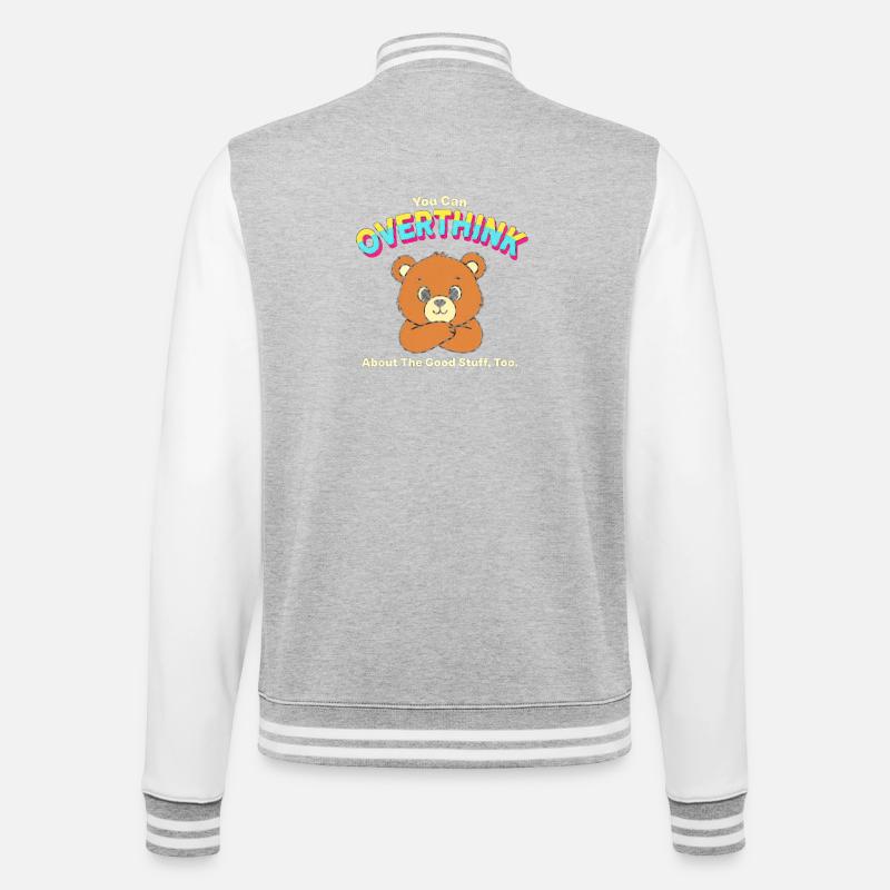 Overthink Good Stuff Bear - College Sweat Jacket - heather grey/white