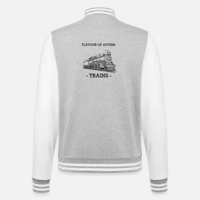Saveur de l’autisme : trains - Veste Teddy - gris chiné / blanc