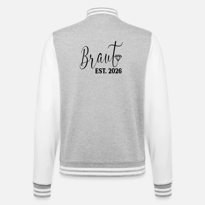 Wedding Engagement - Bride 2026 - College Sweat Jacket - heather grey/white