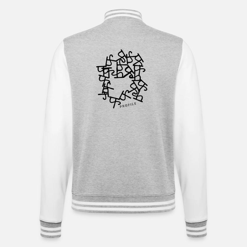 Profiles - College Sweat Jacket - heather grey/white