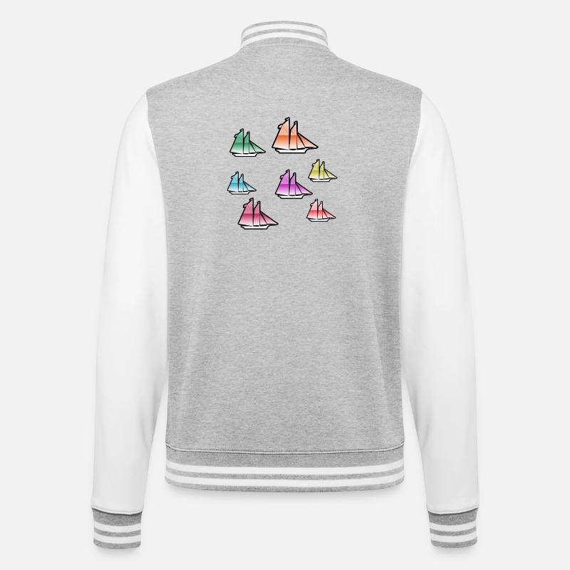 Sail - College Sweat Jacket - heather grey/white