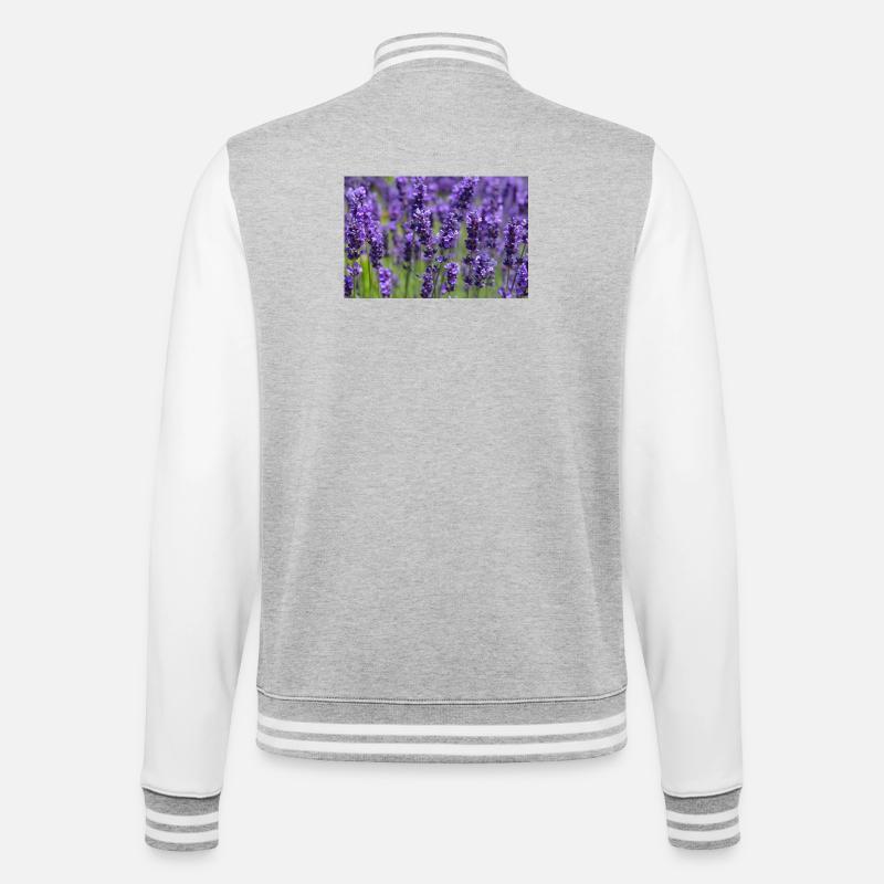 Lavender Field Dreamscape - College Sweat Jacket - heather grey/white