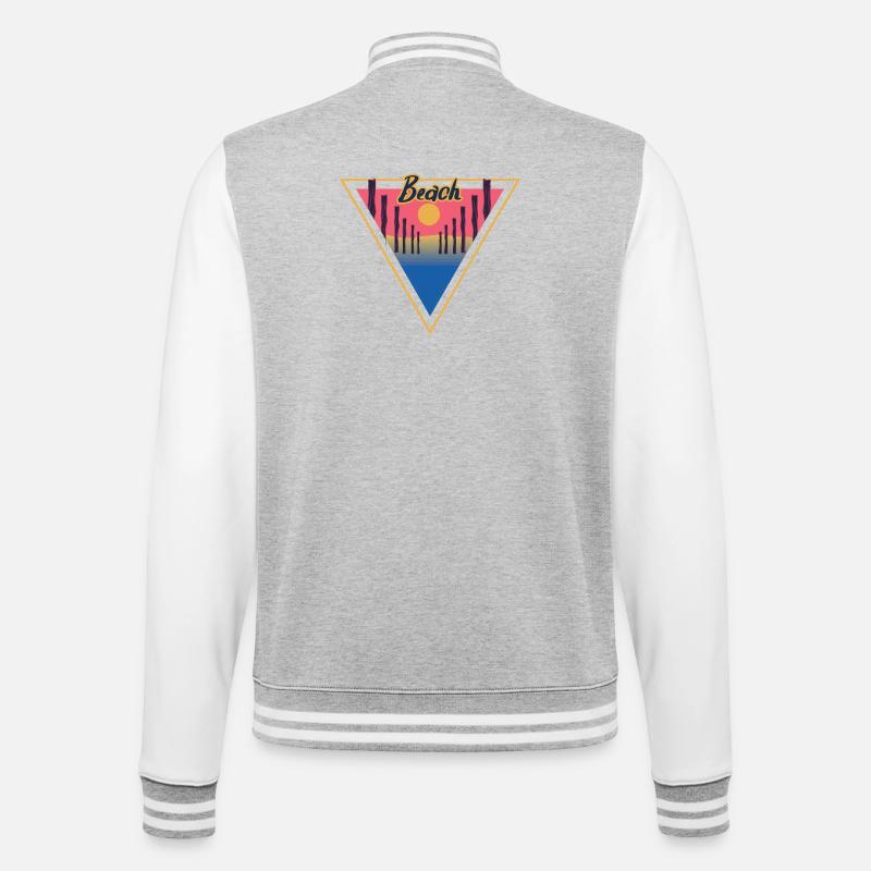 Beach Triangle - College-Sweatjacke - Grau meliert/Weiß