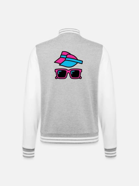 80s Sun Visor Glasses Set - College Sweat Jacket - heather grey/white