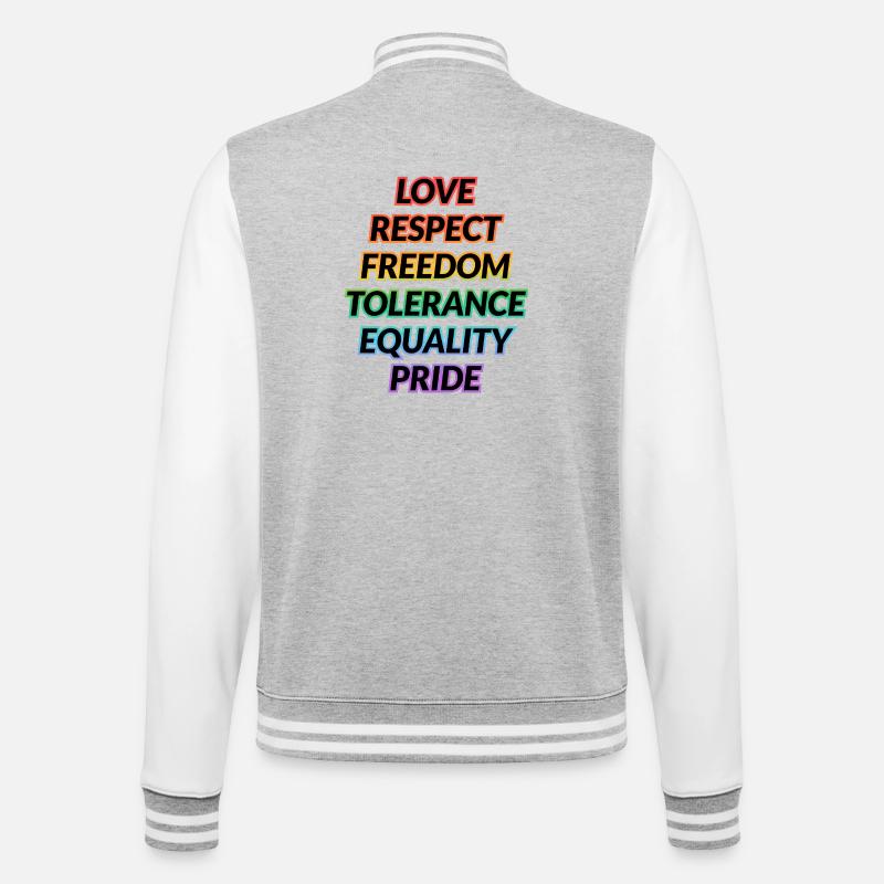 T-shirt Pride Rainbow Values - Veste Teddy - gris chiné / blanc