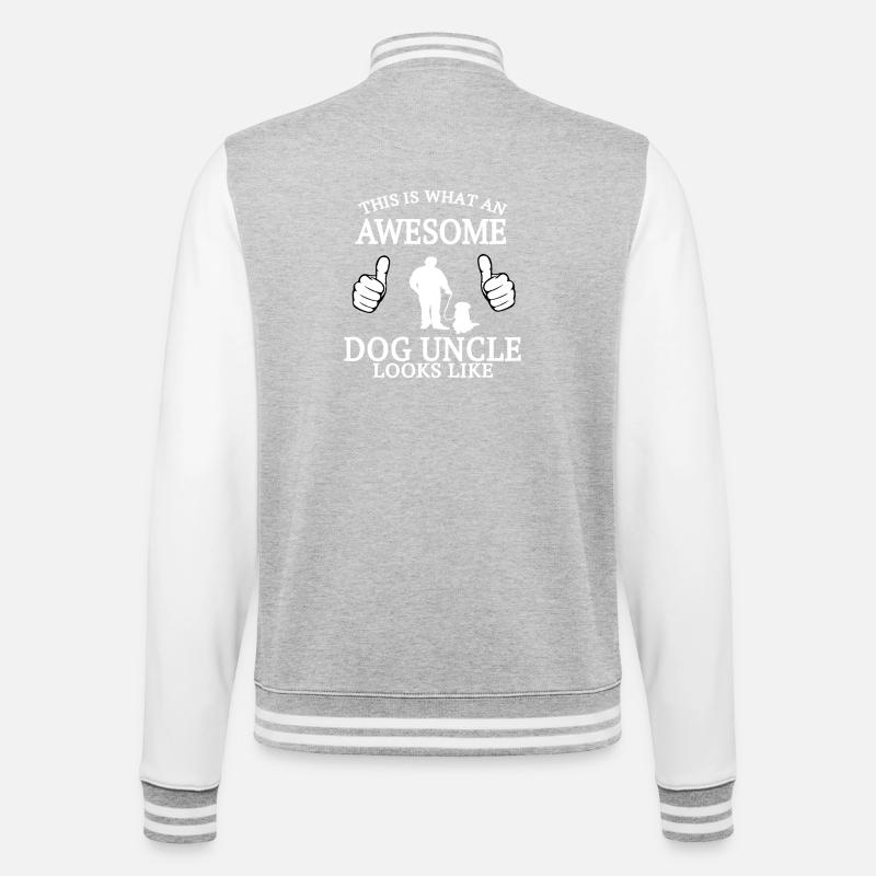 Awesome Dog Uncle Look Like - College Sweat Jacket - heather grey/white